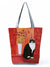 Women's Medium All Seasons Polyester Cat Fashion Square Zipper Tote Bag