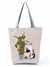 Women's Medium All Seasons Polyester Cat Fashion Square Zipper Tote Bag