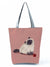 Women's Medium All Seasons Polyester Cat Fashion Square Zipper Tote Bag