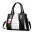 Women's Medium All Seasons Pu Leather Color Block Business Square Zipper Tote Bag