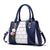 Women's Medium All Seasons Pu Leather Color Block Business Square Zipper Tote Bag