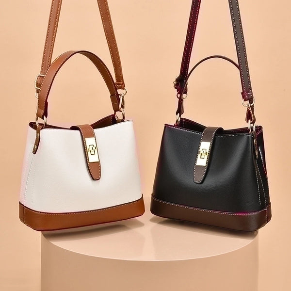 Women's Medium All Seasons Pu Leather Elegant Bucket Bag