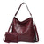 Women's Medium All Seasons Pu Leather Solid Color Fashion Square Zipper Tote Bag