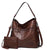 Women's Medium All Seasons Pu Leather Solid Color Fashion Square Zipper Tote Bag