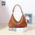 Women's Medium All Seasons Pu Leather Solid Color Streetwear Square Zipper Shoulder Bag