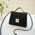 Women's Medium All Seasons Pu Leather Solid Color Vacation Square Lock Clasp Handbag