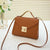 Women's Medium All Seasons Pu Leather Solid Color Vacation Square Lock Clasp Handbag