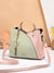 Women's Medium Autumn&winter Pu Leather Color Block Business Ornament Square Zipper Buckle Handbag