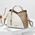 Women's Medium Autumn&winter Pu Leather Color Block Business Ornament Square Zipper Buckle Handbag