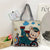 Women's Medium Canvas Animal Vacation Square Zipper Tote Bag