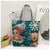 Women's Medium Canvas Animal Vacation Square Zipper Tote Bag