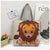 Women's Medium Canvas Animal Vacation Square Zipper Tote Bag