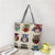 Women's Medium Canvas Animal Vacation Square Zipper Tote Bag