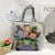 Women's Medium Canvas Animal Vacation Square Zipper Tote Bag