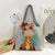 Women's Medium Canvas Animal Vacation Square Zipper Tote Bag