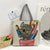 Women's Medium Canvas Animal Vacation Square Zipper Tote Bag