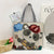 Women's Medium Canvas Animal Vacation Square Zipper Tote Bag