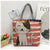 Women's Medium Canvas Animal Vacation Square Zipper Tote Bag