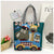 Women's Medium Canvas Animal Vacation Square Zipper Tote Bag