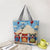 Women's Medium Canvas Animal Vacation Square Zipper Tote Bag