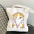 Women's Medium Canvas Cat Cute Basic Square Open Canvas Bag