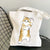 Women's Medium Canvas Cat Cute Basic Square Open Canvas Bag