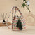 Women's Medium Canvas Geometric Ethnic Style Bucket Open Bucket Bag