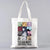 Women's Medium Canvas Human Letter Basic Classic Style Square Open Canvas Bag