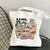 Women's Medium Canvas Human Letter Basic Classic Style Square Open Canvas Bag