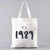 Women's Medium Canvas Human Letter Basic Classic Style Square Open Canvas Bag