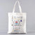 Women's Medium Canvas Human Letter Basic Classic Style Square Open Canvas Bag