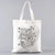 Women's Medium Canvas Human Letter Basic Classic Style Square Open Canvas Bag