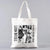 Women's Medium Canvas Human Letter Basic Classic Style Square Open Canvas Bag