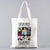 Women's Medium Canvas Human Letter Basic Classic Style Square Open Canvas Bag