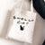 Women's Medium Canvas Human Letter Basic Square Open Canvas Bag