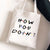 Women's Medium Canvas Human Letter Basic Square Open Canvas Bag