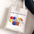 Women's Medium Canvas Human Letter Basic Square Open Canvas Bag