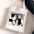 Women's Medium Canvas Human Letter Basic Square Open Canvas Bag