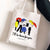 Women's Medium Canvas Human Letter Basic Square Open Canvas Bag