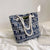 Women's Medium Canvas Leaves Butterfly Beach Square Zipper Beach Bag