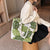 Women's Medium Canvas Leaves Butterfly Beach Square Zipper Beach Bag