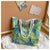 Women's Medium Canvas Leaves Butterfly Beach Square Zipper Beach Bag