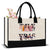 Women's Medium Canvas Letter Basic Classic Style Square Open Tote Bag