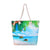 Women's Medium Canvas Ocean Vacation Beach Zipper Beach Bag