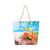 Women's Medium Canvas Ocean Vacation Beach Zipper Beach Bag