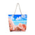 Women's Medium Canvas Ocean Vacation Beach Zipper Beach Bag