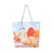 Women's Medium Canvas Ocean Vacation Beach Zipper Beach Bag