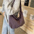 Women's Medium Canvas Solid Color Preppy Style Square Zipper Tote Bag