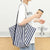 Women's Medium Canvas Stripe Streetwear Open Canvas Bag