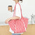 Women's Medium Canvas Stripe Streetwear Open Canvas Bag